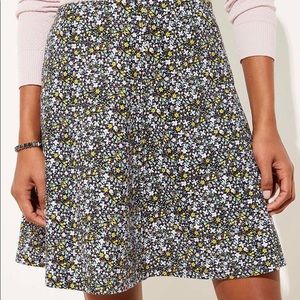 NWT Loft Floral Ponte Flippy Skirt